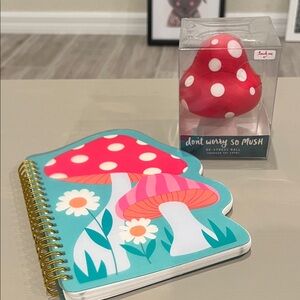 Mushroom bundle de-stress ball and mushroom note pad/ journal